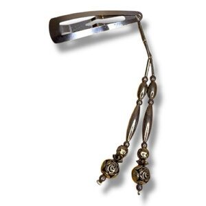 Vintage Silver Tone Hair Clip Barrette Western  Ornate